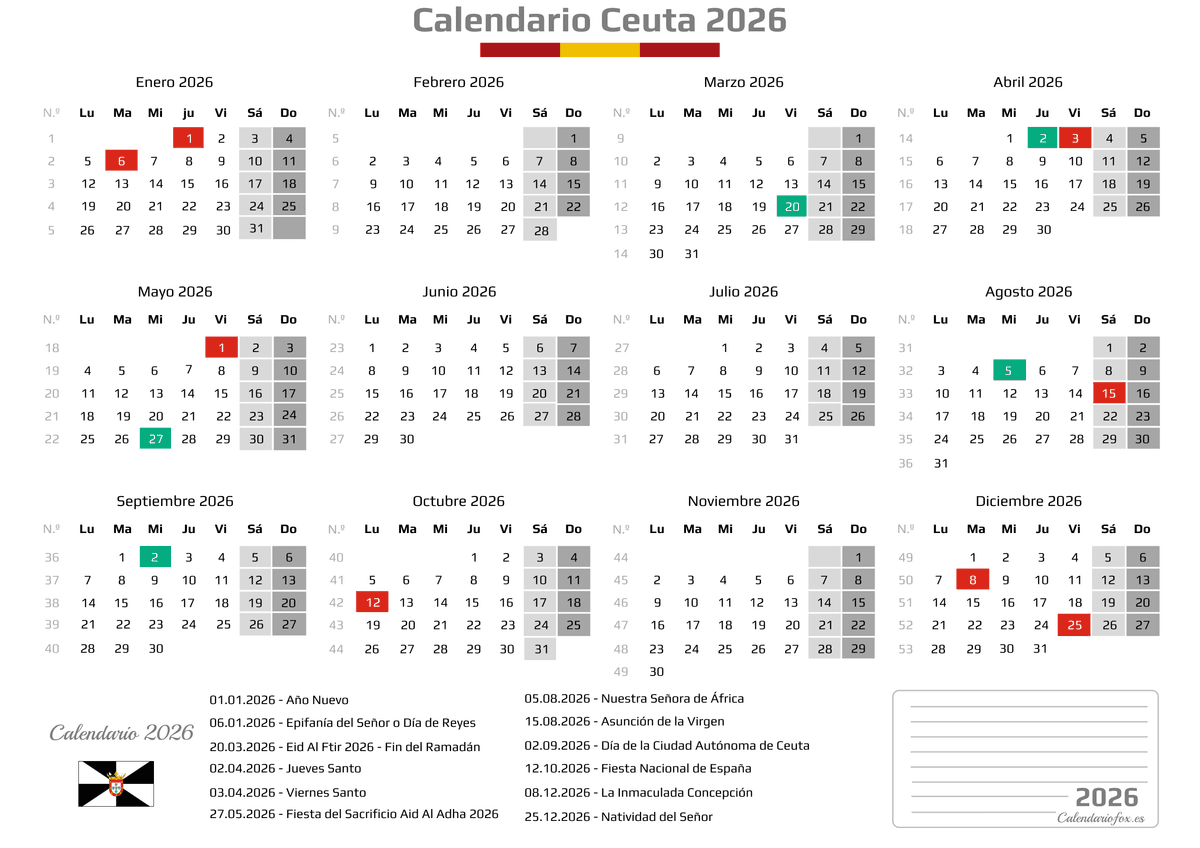 Calendario Laboral Cantabria 2026