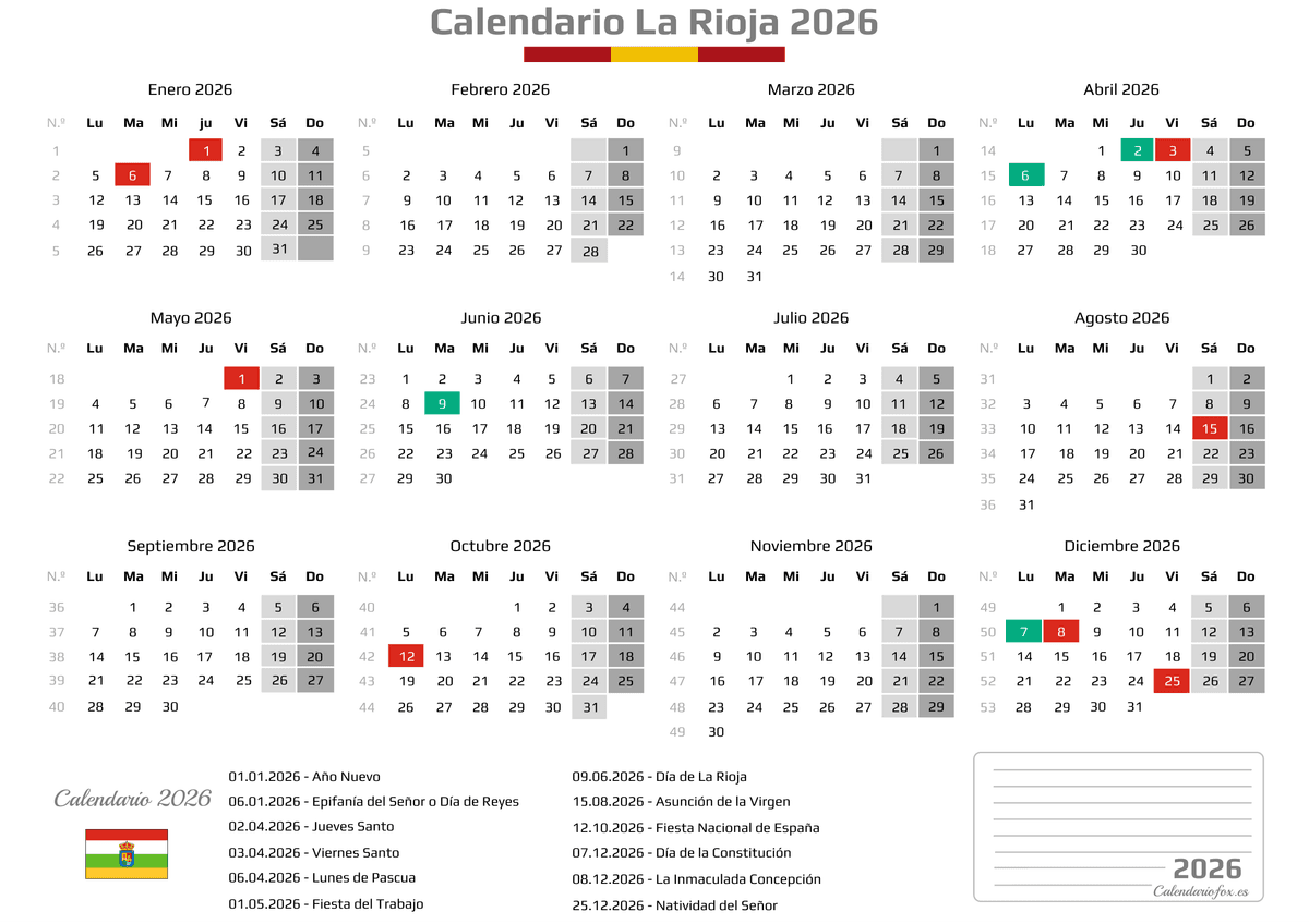 Calendario Laboral Cantabria 2026