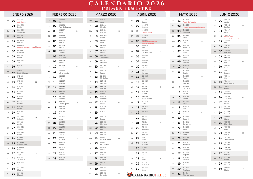 Diseño rojo - Enero a junio 2026