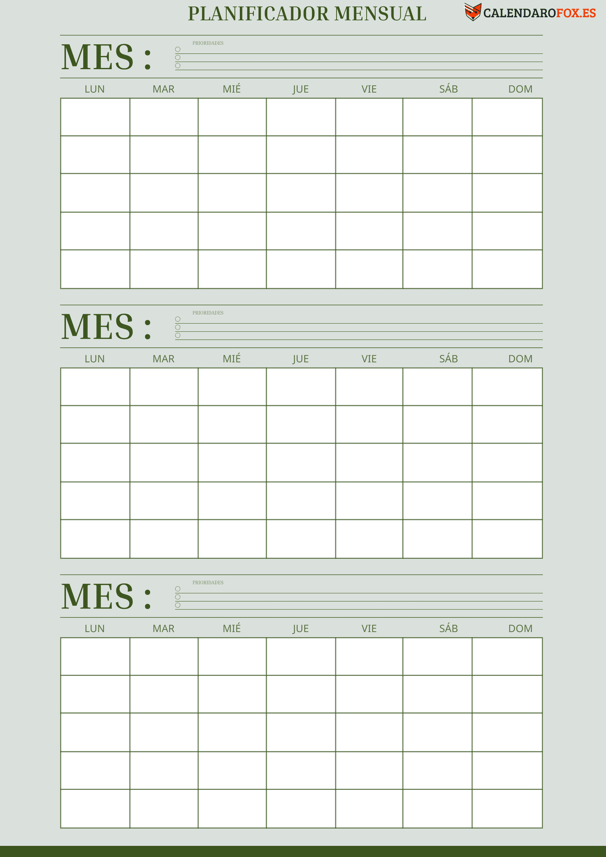 Planificador contemporáneo de 3 meses