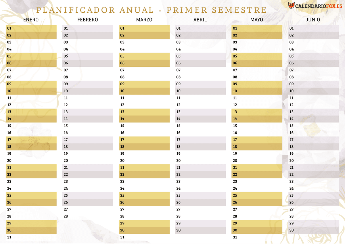 Amarillo dorado – primer semestre