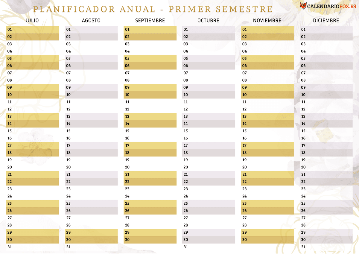 Amarillo dorado – segundo semestre