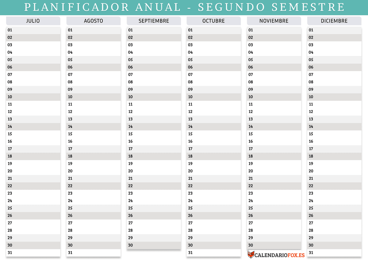 Color rojo – segundo semestre