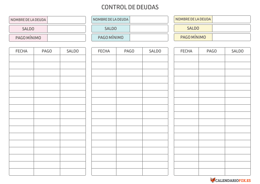 Planificador Mensual Budget 2