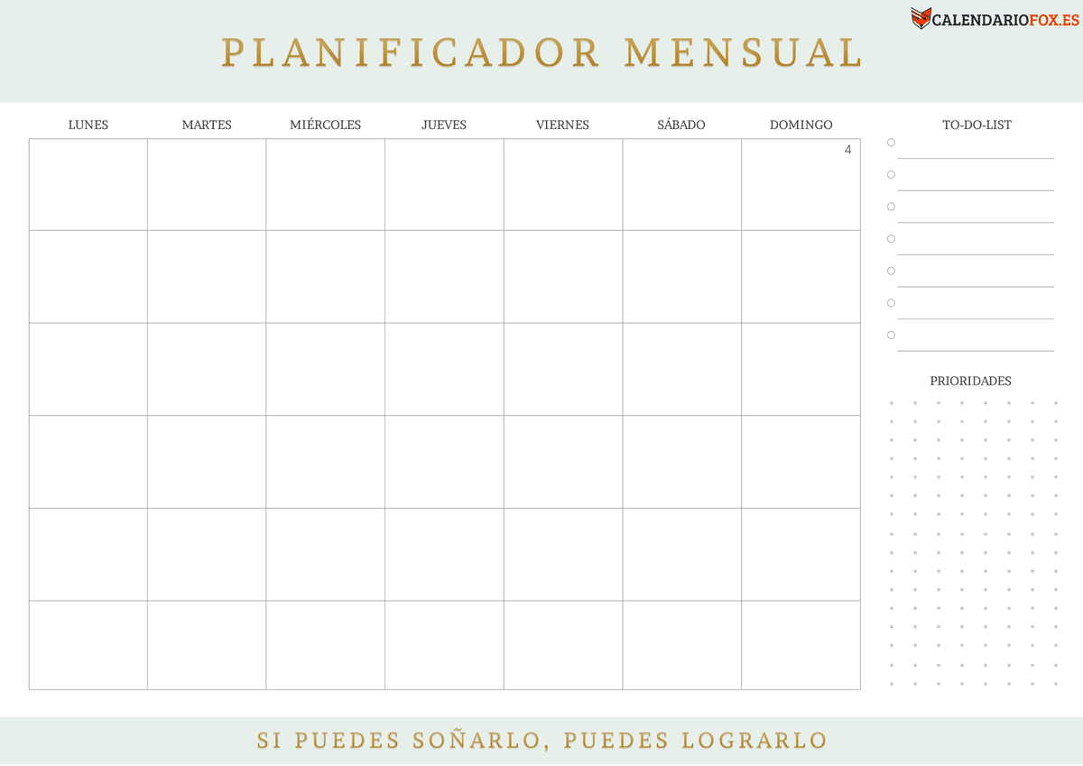 Planificador Mensual con To Do List 2