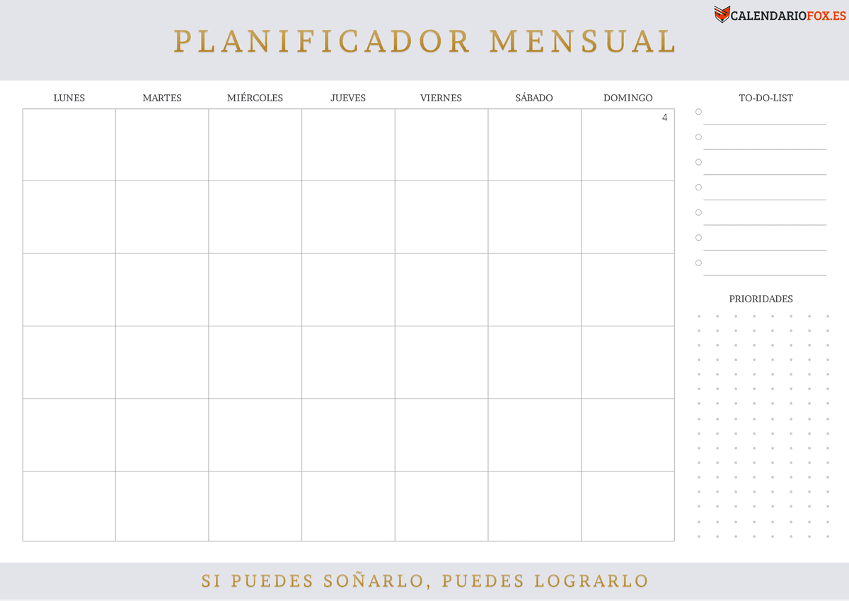 Planificador Mensual con To Do List 3