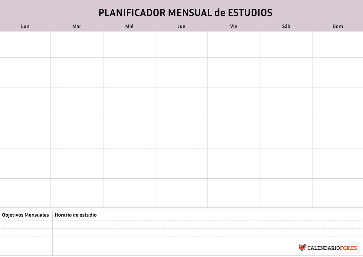 Planificador Mensual Estudios 4