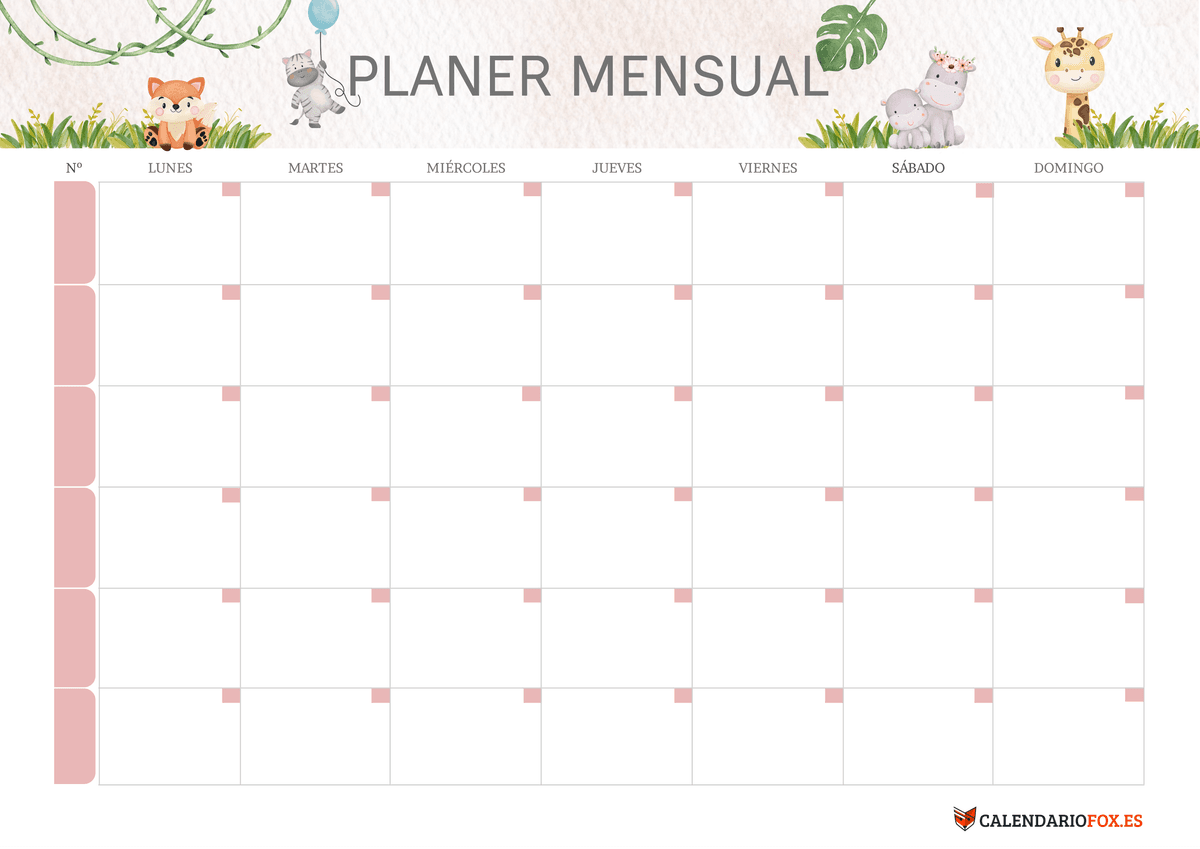 Planificador Mensual con Infantil 1