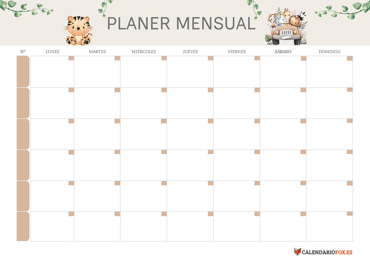 Planificador Mensual con Infantil 2