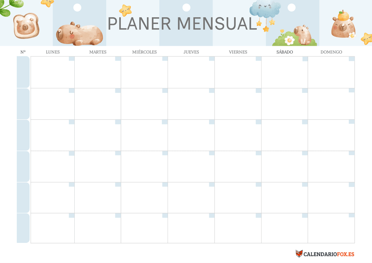 Planificador Mensual con Infantil 3