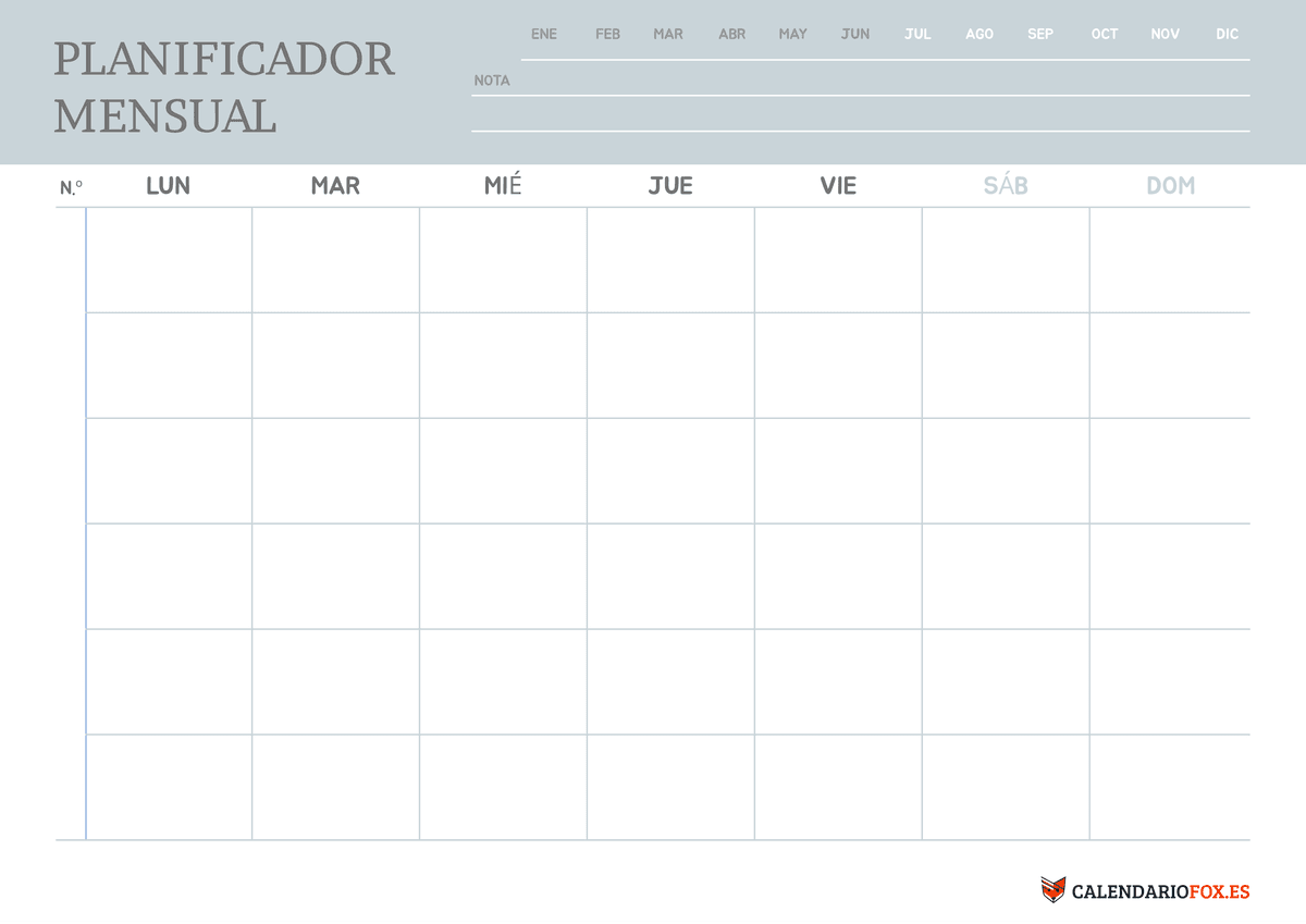 Planificador Mensual minimalist 1