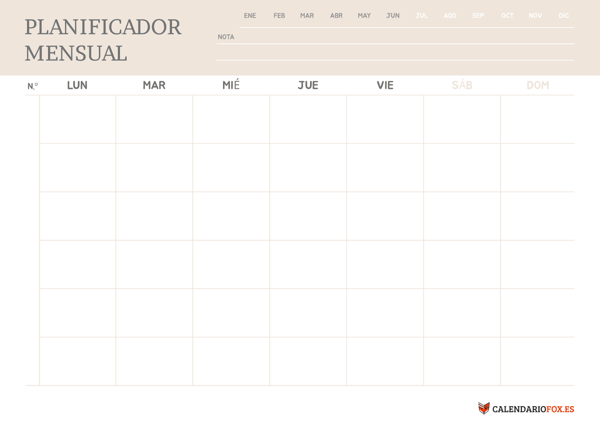 Planificador Mensual minimalist 2