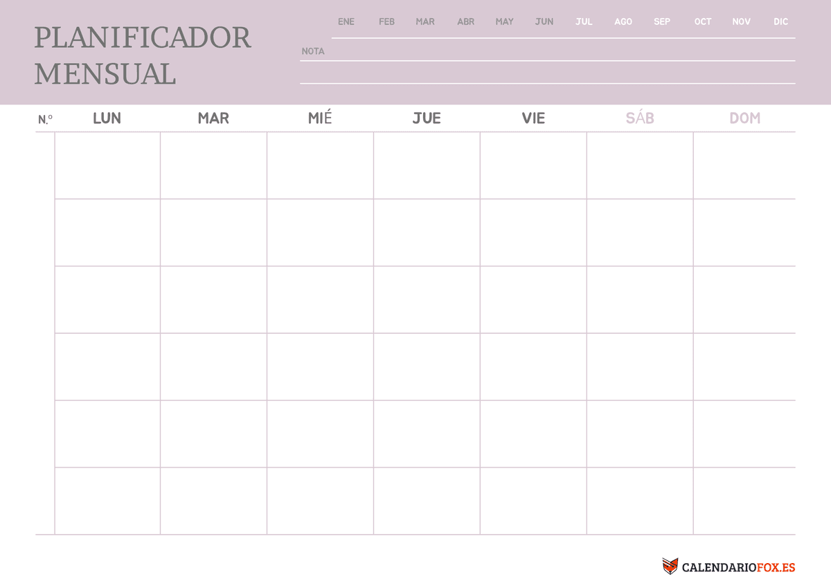 Planificador Mensual minimalist 3