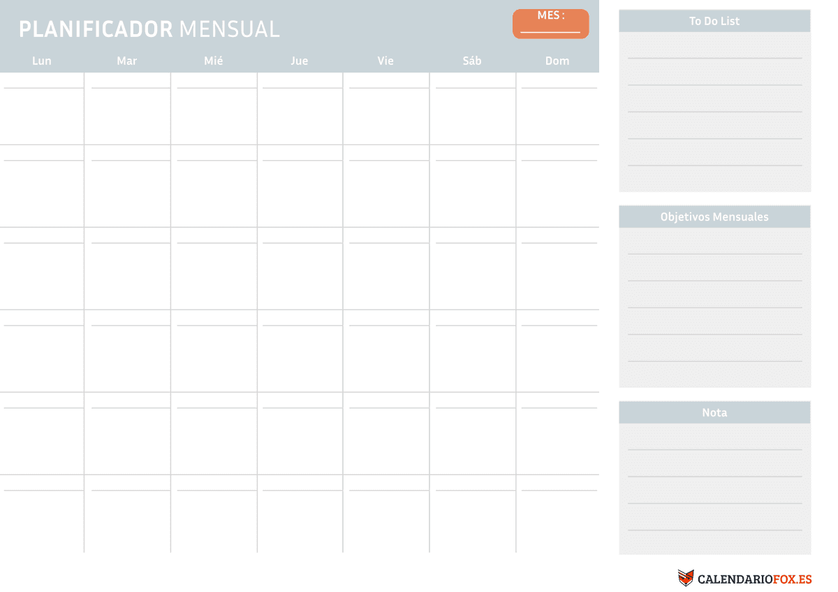 Planificador Mensual minimalist 5