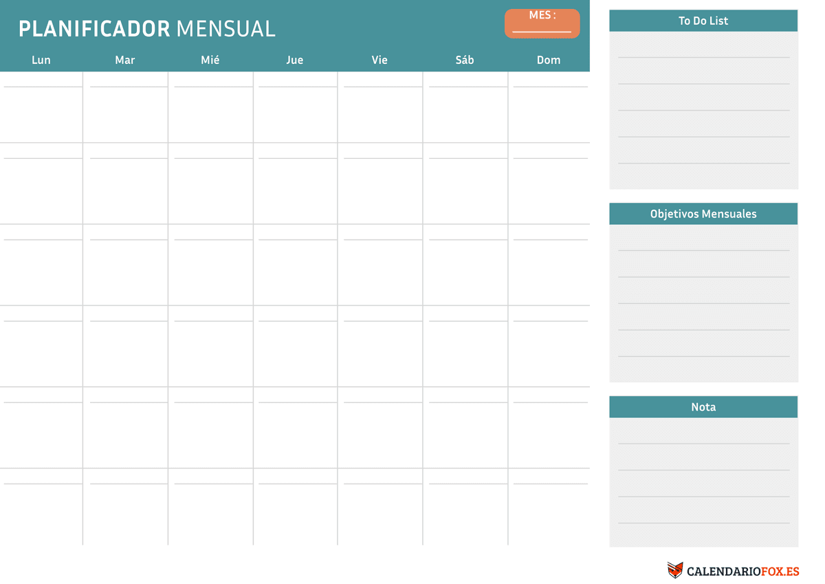 Planificador Mensual minimalist 9