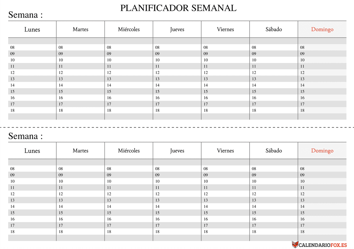 Planificador Semanal Blanco y Negro 3