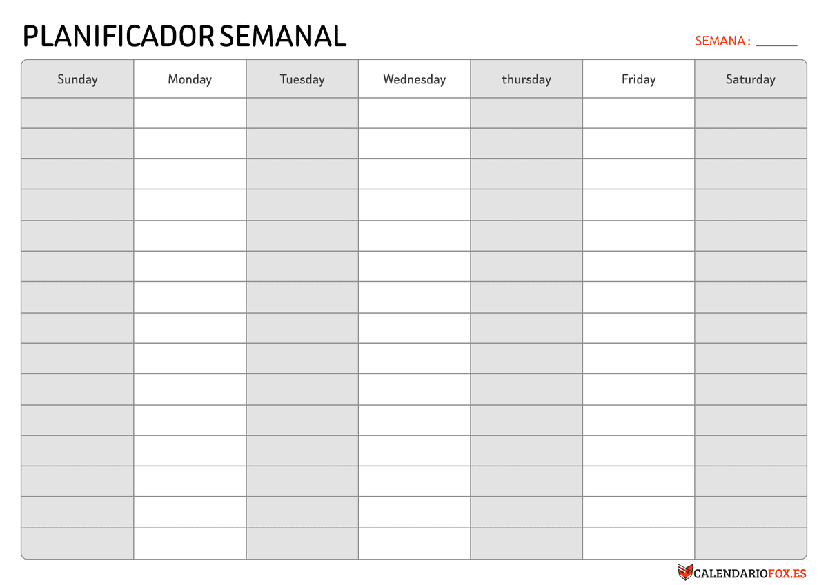 Planificador Semanal Blanco y Negro 4