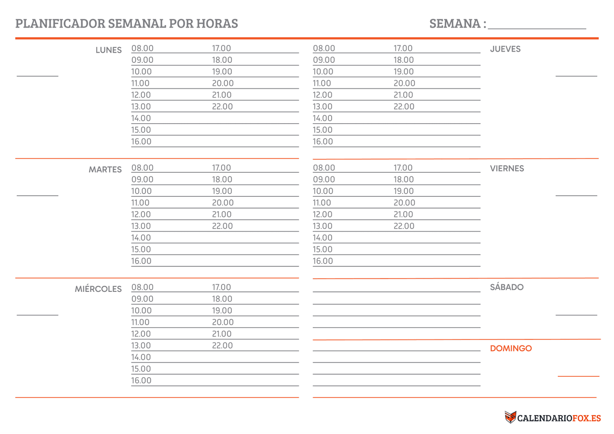 Planificador Semanal con Horas 3