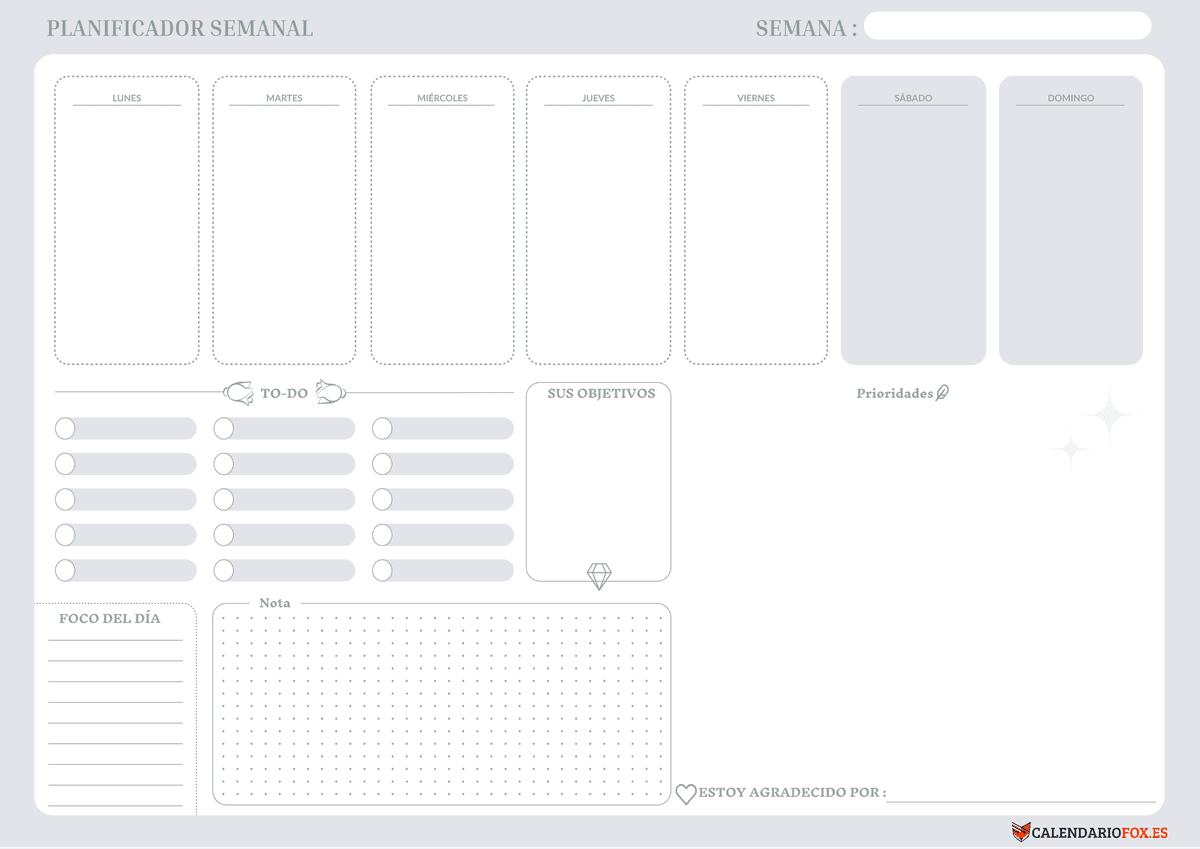 Planificador Semanal con Notas 1
