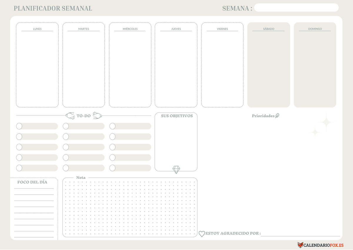Planificador Semanal con Notas 2