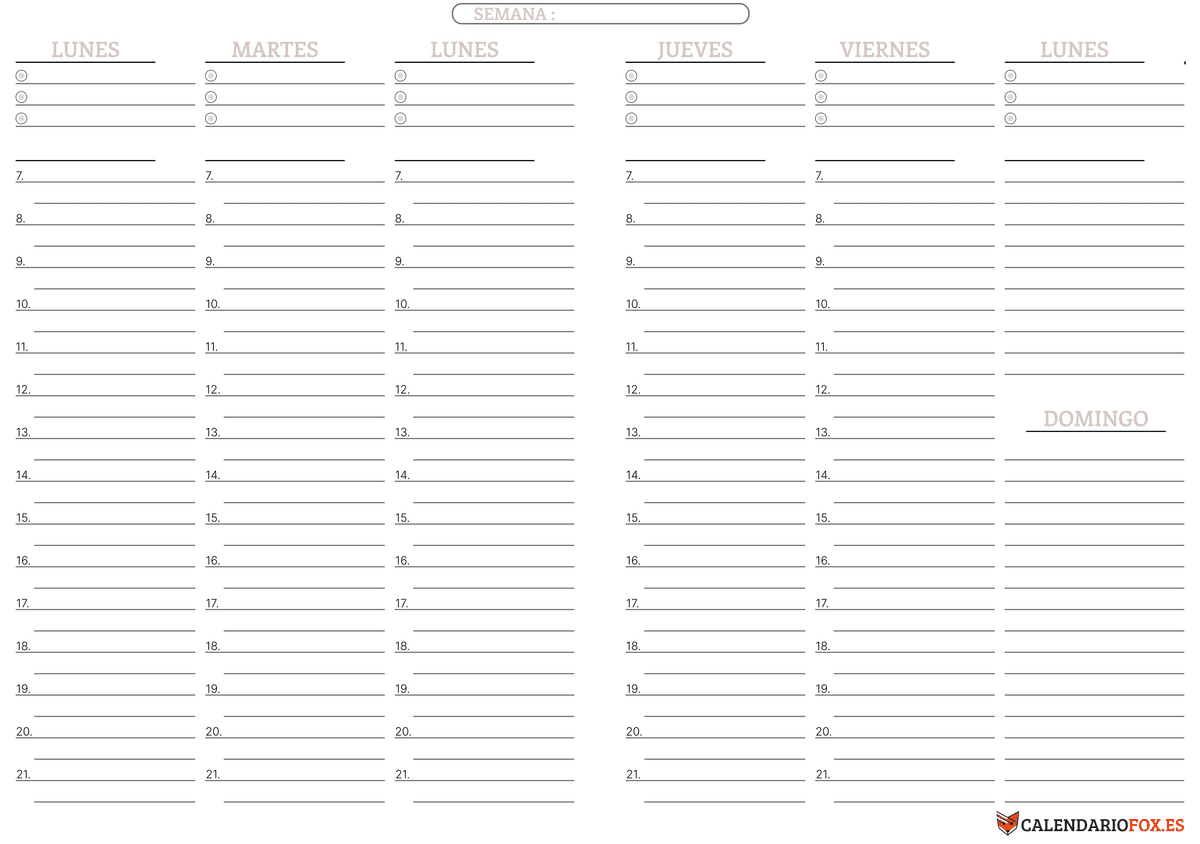 Planificador Semanal Minimalista 1