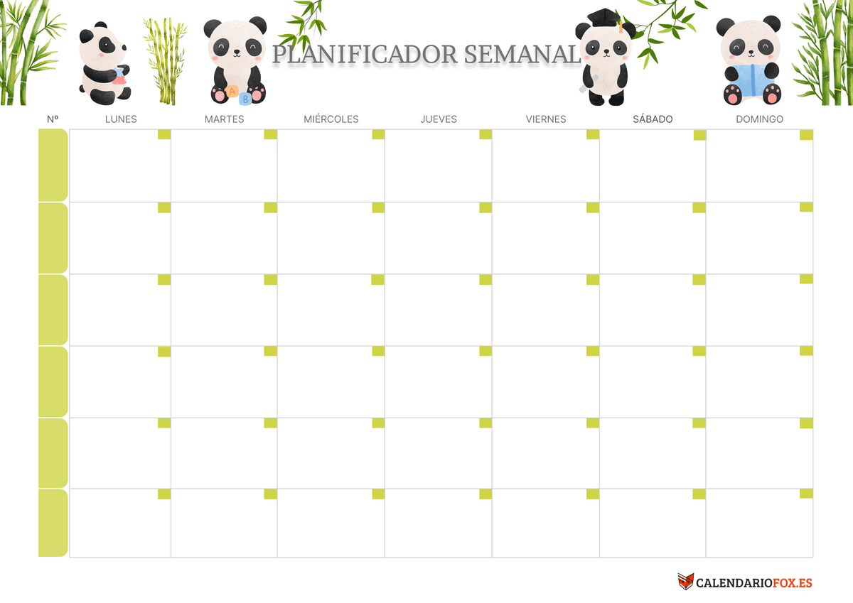 Planificador Semanal para Niños 3