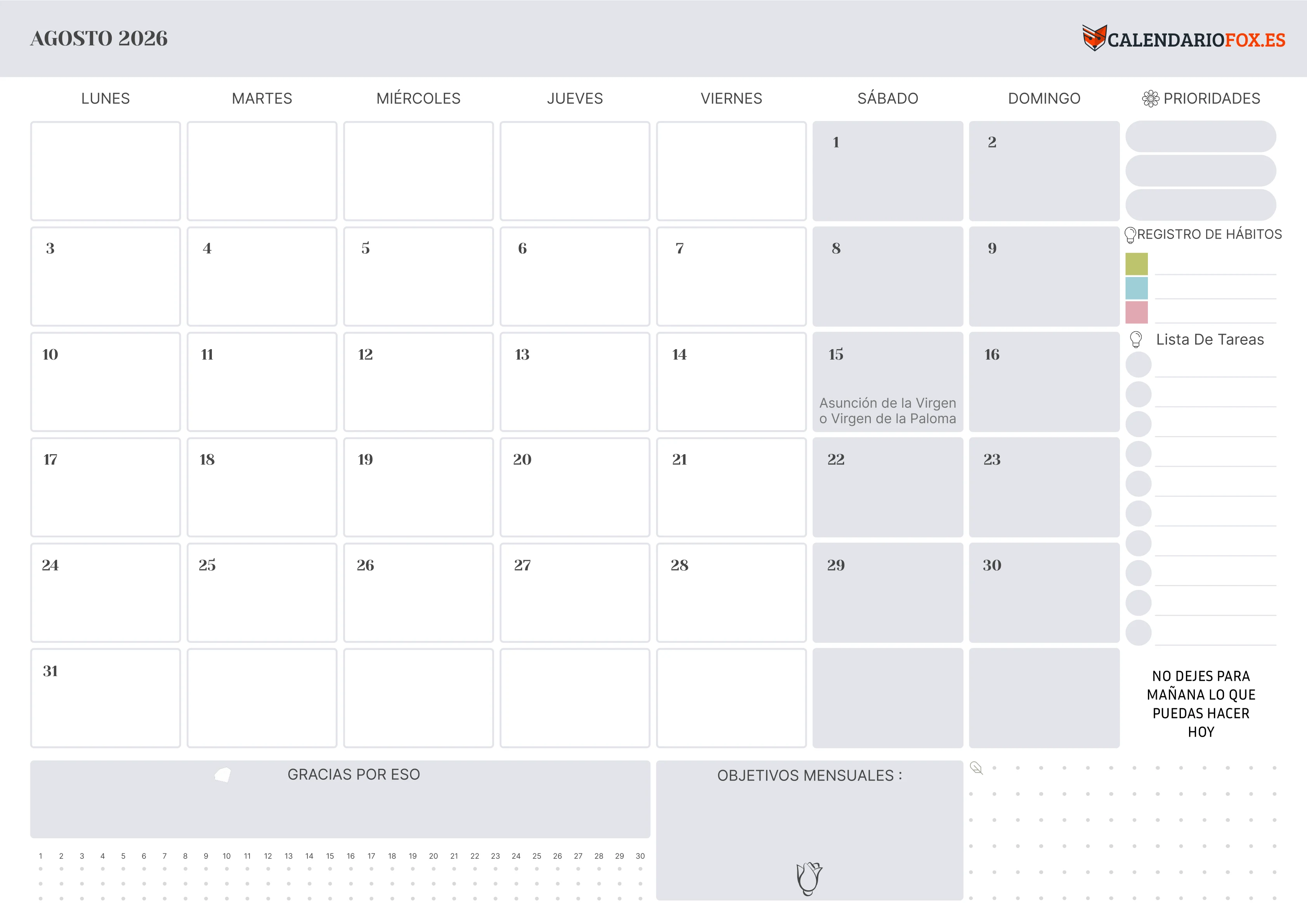 Calendario Enero 2026 con Festivos